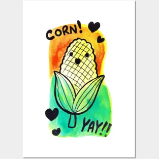 Watercolor Corn! Yay! Posters and Art